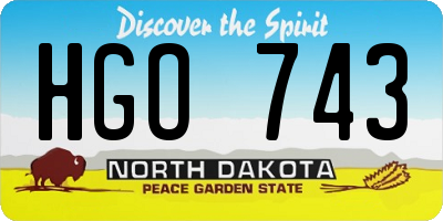 ND license plate HGO743