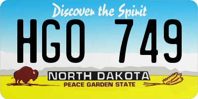 ND license plate HGO749