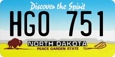 ND license plate HGO751