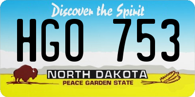ND license plate HGO753