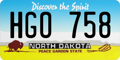 ND license plate HGO758