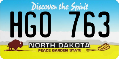 ND license plate HGO763