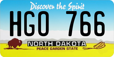 ND license plate HGO766