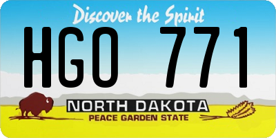 ND license plate HGO771