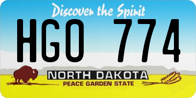 ND license plate HGO774