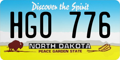 ND license plate HGO776