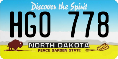 ND license plate HGO778