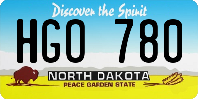ND license plate HGO780