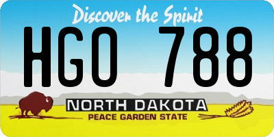 ND license plate HGO788