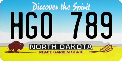 ND license plate HGO789