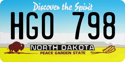 ND license plate HGO798