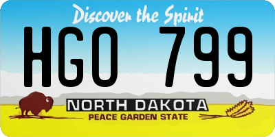 ND license plate HGO799