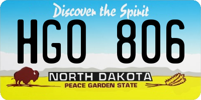 ND license plate HGO806