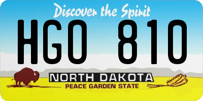 ND license plate HGO810