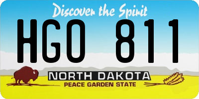 ND license plate HGO811