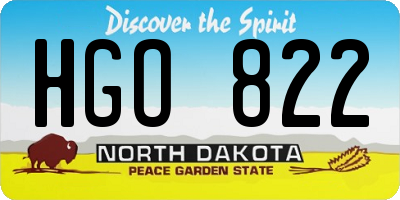 ND license plate HGO822