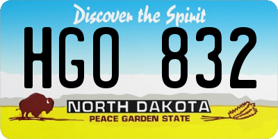ND license plate HGO832