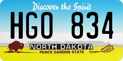 ND license plate HGO834