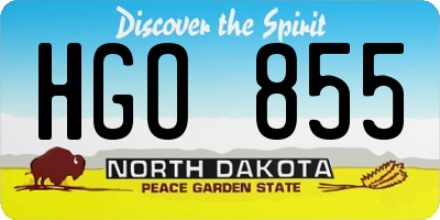 ND license plate HGO855