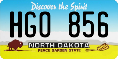 ND license plate HGO856