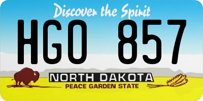 ND license plate HGO857