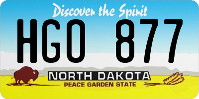 ND license plate HGO877