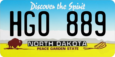 ND license plate HGO889
