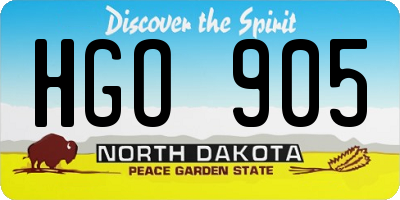 ND license plate HGO905