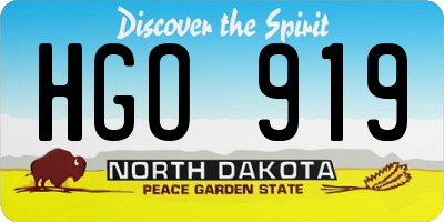 ND license plate HGO919
