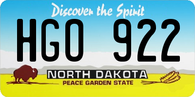 ND license plate HGO922