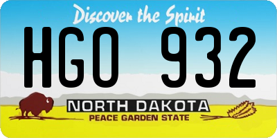 ND license plate HGO932
