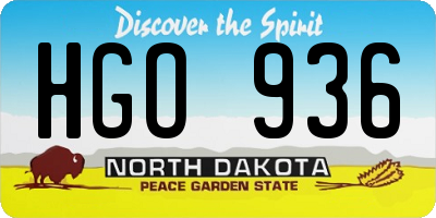 ND license plate HGO936