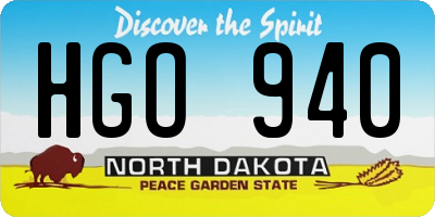 ND license plate HGO940