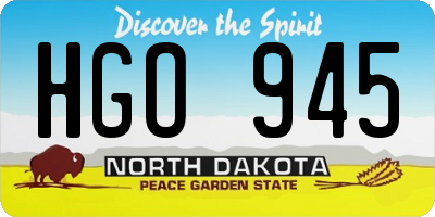 ND license plate HGO945