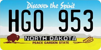 ND license plate HGO953