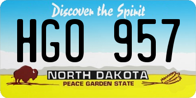 ND license plate HGO957