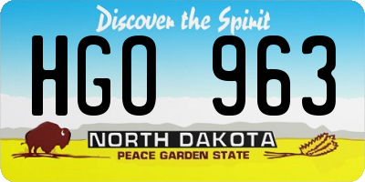 ND license plate HGO963