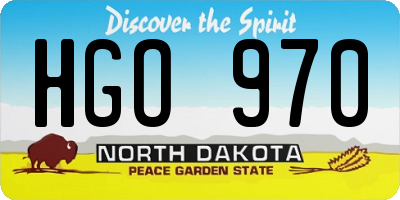 ND license plate HGO970