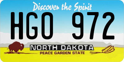ND license plate HGO972