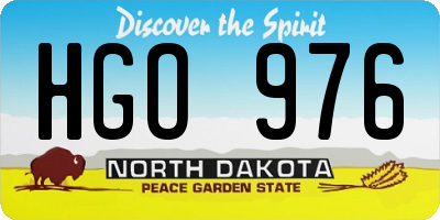 ND license plate HGO976