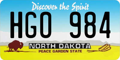 ND license plate HGO984