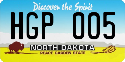 ND license plate HGP005