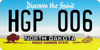 ND license plate HGP006