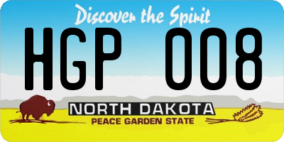 ND license plate HGP008
