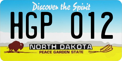 ND license plate HGP012