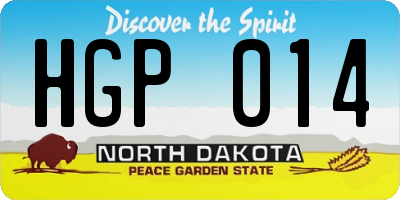 ND license plate HGP014