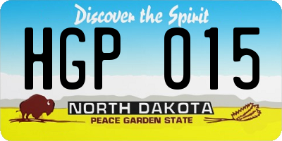 ND license plate HGP015