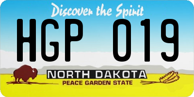 ND license plate HGP019
