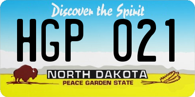 ND license plate HGP021