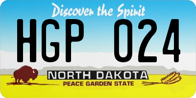 ND license plate HGP024